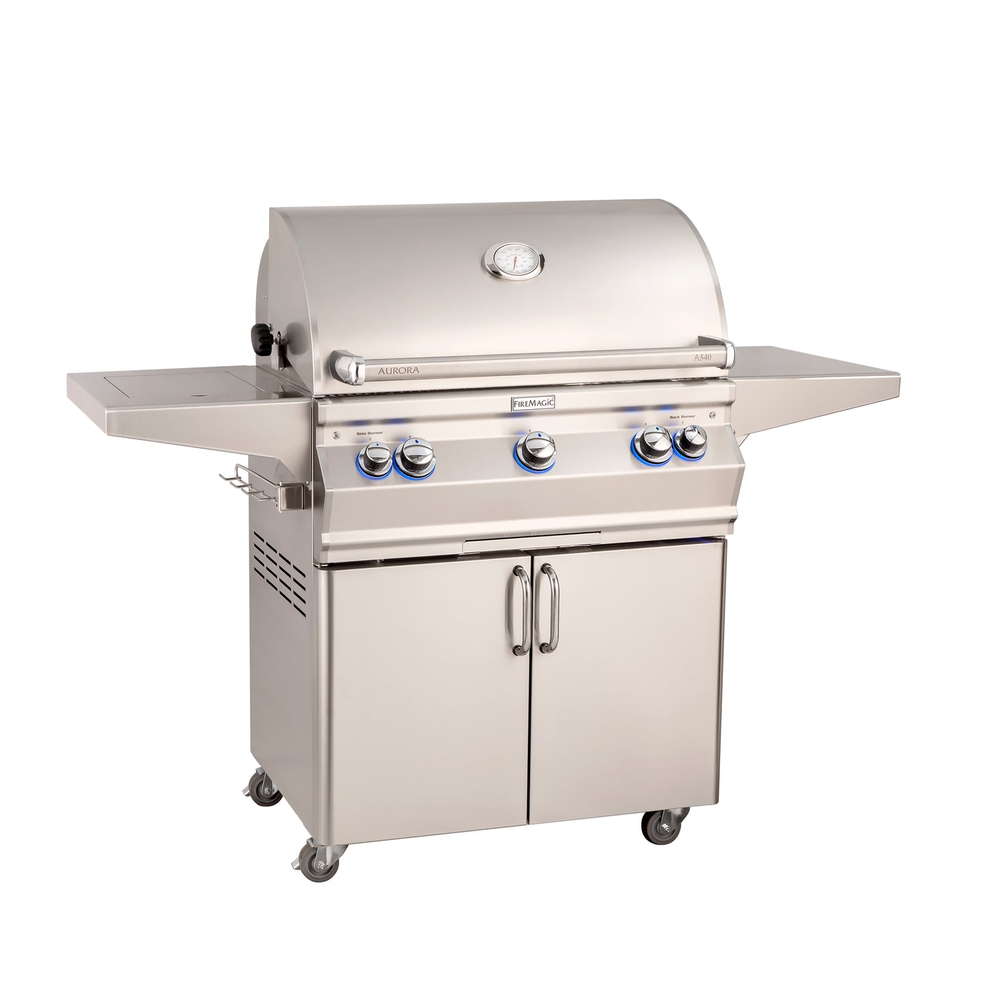 FireMagic | Aurora A540s 30" Portable Grills with Analog Thermometer & Single Side Burner