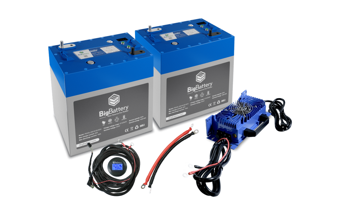 Big Battery 24V Eagle 2 LiFePO4 Battery with Heater - 64Ah 1.63kWh + Kit Options