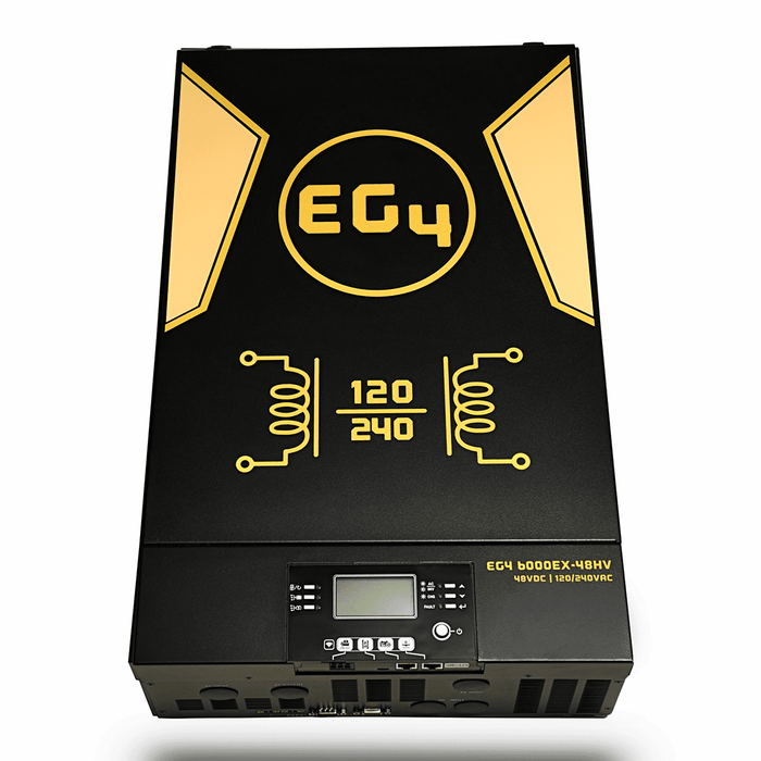 EG4 6K Off-Grid Split Phase Inverter | 6000EX-48HV | 6000W Output | 7500W PV Input | 500V VOC Input | Split Phase 120/240VAC | All In One Solar Inverter