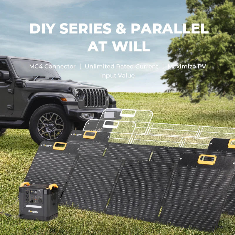 Bouge RV 200W Portable Solar Panel&Power Station with Air Conditioner ...
