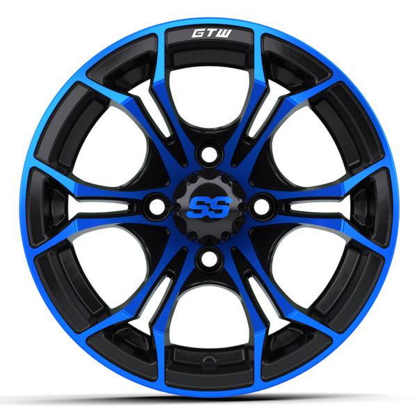 GTW 12" Spyder Black with Blue Accents Wheel