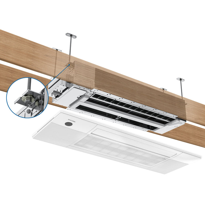 MRCOOL DIY Mini Split - 27,000 BTU 2 Zone Ceiling Cassette Ductless Air Conditioner and Heat Pump with 16 ft.|25 ft. Install Kit