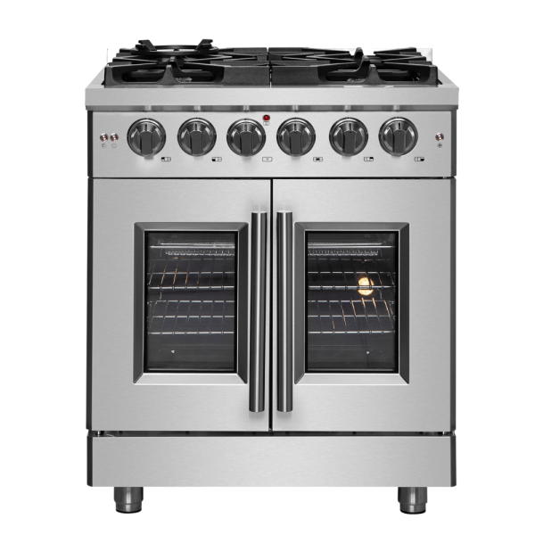 Forno 30″ Freestanding French Door Dual Fuel Range with 5 Burners, FFSGS6325-30