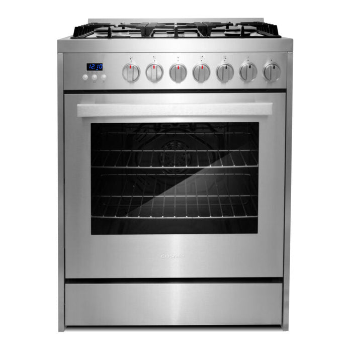 Cosmo 30" 5.0 cu. ft. Single Oven Gas Range with 5 Burner Cooktop and Heavy Duty Cast Iron Grates in Stainless Steel (COS-305AGC)