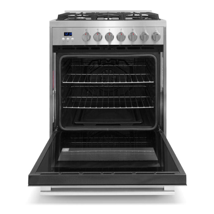 Cosmo 30" 5.0 cu. ft. Single Oven Gas Range with 5 Burner Cooktop and Heavy Duty Cast Iron Grates in Stainless Steel (COS-305AGC)