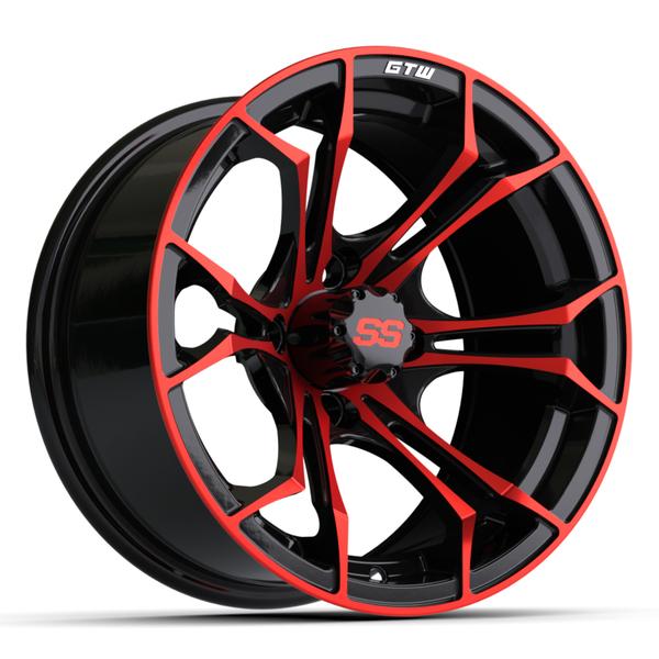 GTW 14" Spyder Black with Red Accents Wheel