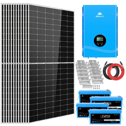 Sungold Power Complete Off Grid Solar Kit 8000w 48v 120v/240v Output 10.24kwh Lithium Battery 5400 Watt Solar Panel Sgk-8max