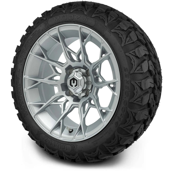MODZ 14" Chaos Silver Wheels & Off-Road Tires Combo