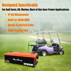 Cloudenergy 48V (51.2V) 150Ah LiFePo4 Golf Cart Battery With 20A Charger