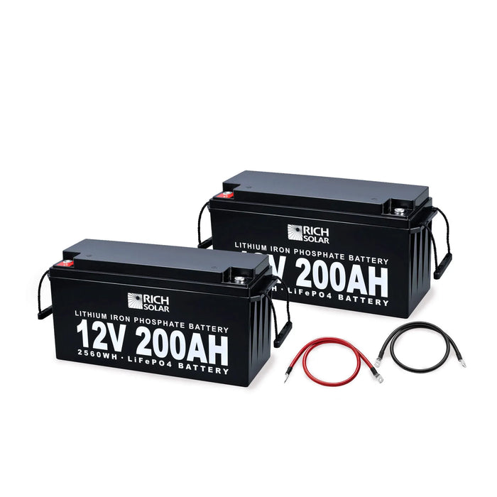 RICH SOLAR 400Ah 12V LiFePO4 Off-Grid Battery Kit | 5.12kWh Deep Cycle Lithium Battery Bank