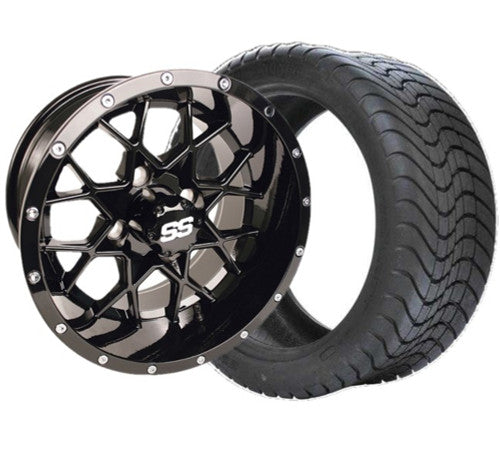 GTW 12x7 Vortex Machined/Black with LP Tires Set of 4