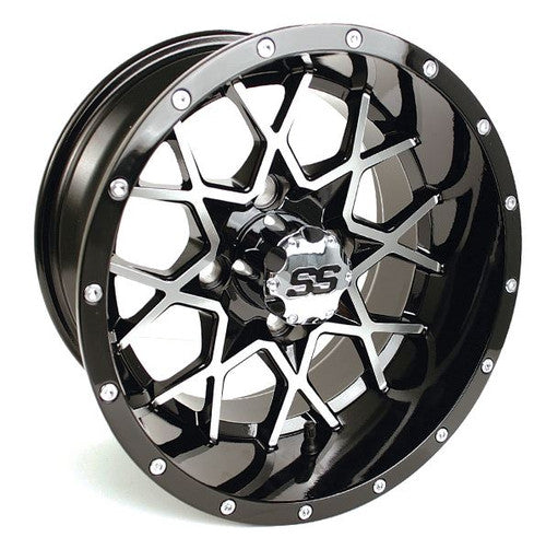 GTW 12x7 Vortex Machined/Black with LP Tires Set of 4