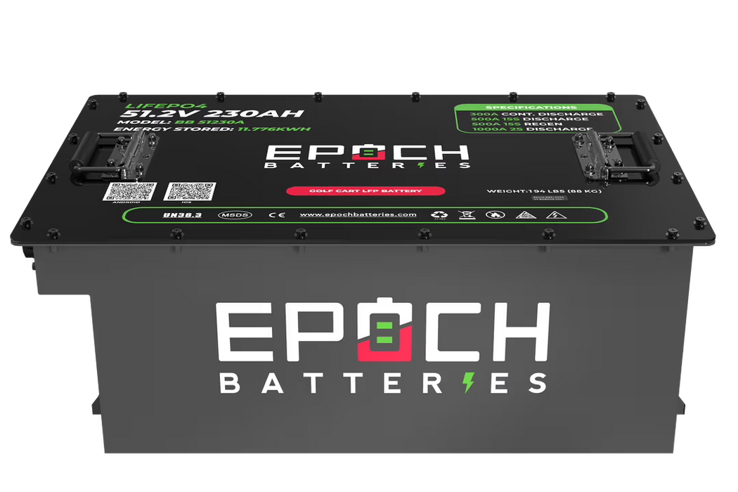 Epoch Batteries 48V 230Ah LiMax Series Lithium (LiFePO4) Golf Cart Battery - Complete Kit