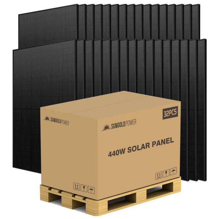 440W MONO BLACK PERC SOLAR PANEL FULL PALLET (32 PANELS)