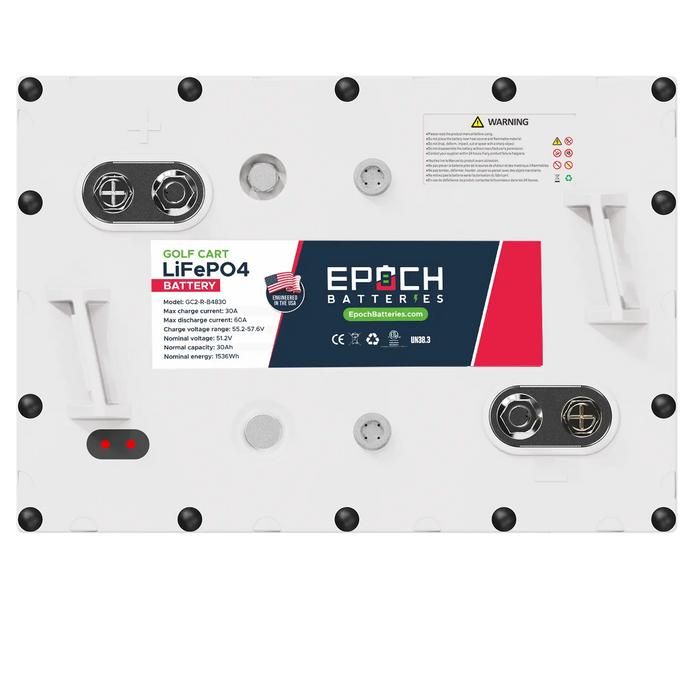 Epoch Batteries 48V 60Ah GC2 - Golf Cart LiFePO4 Lithium Battery - Complete Kit