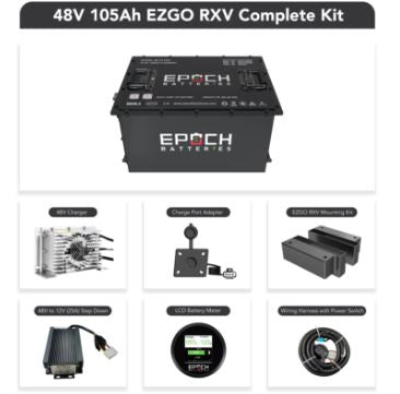 Epoch Batteries 48V 105Ah LiMax Series Lithium (LiFePO4) Golf Cart Battery - Complete Kit