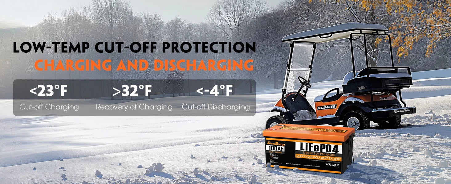 Cloudenergy 48V(51.2V) 100Ah Lithium Golf Cart Battery With 20A Charger