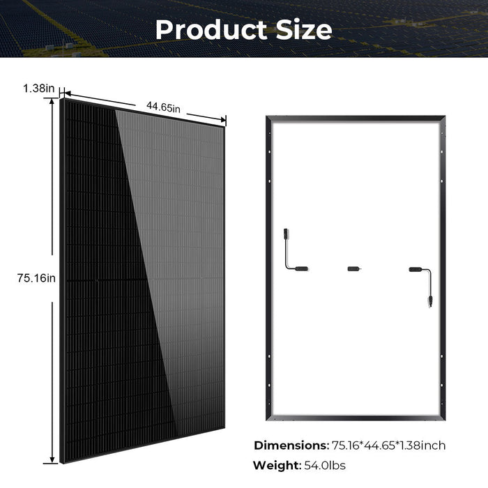 Sungold Power 370W/ 415W/ 500W Mono Black PERC Solar Panel UL 61730 CEC Listed