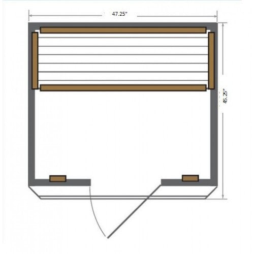 Sunray saunas - Cordova 2 Person Cedar Sauna w/Carbon Heaters/Vertical Heater Panels