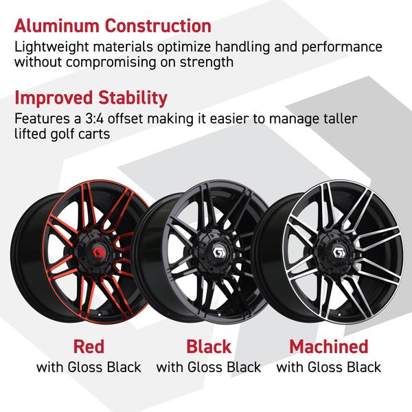 GTW 14" Stealth Gloss Black with Machined Accents Wheel