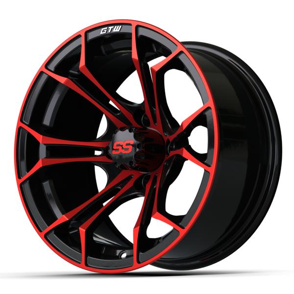 GTW 14" Spyder Black with Red Accents Wheel