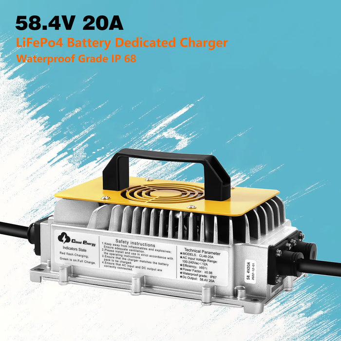 Cloudenergy 48V (51.2V) 150Ah LiFePo4 Golf Cart Battery With 20A Charger