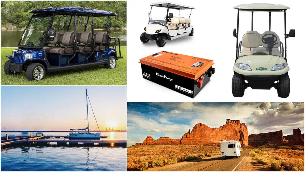 Cloudenergy 48V (51.2V) 150Ah LiFePo4 Golf Cart Battery With 20A Charger