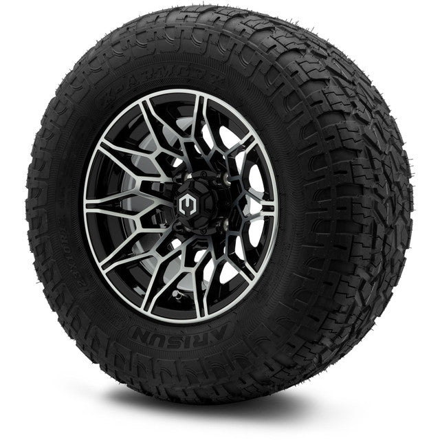 MODZ® 12" Galaxy Machined Black Wheels & Off-Road Tires Combo