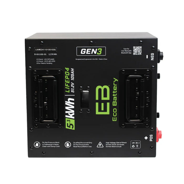 Eco Battery 51V 105Ah GEN3 “Thru Hole” LiFePO4 Lithium Battery