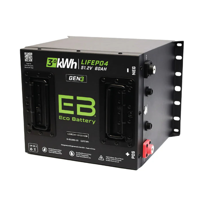 Eco Battery 51V 60Ah GEN3 “Cube” LiFePO4 Lithium Battery