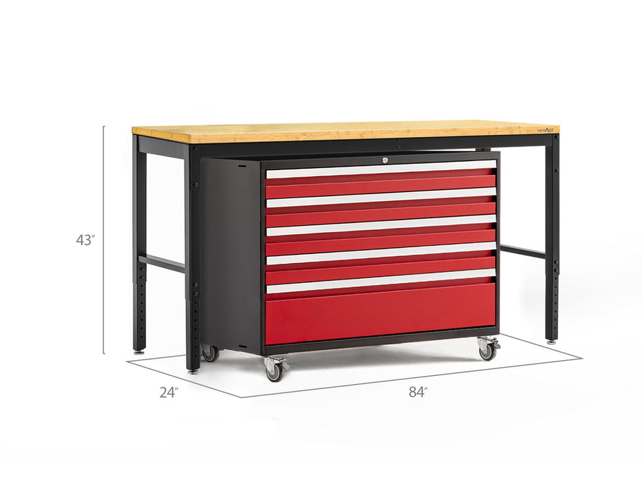 NewAge Pro Series 2 Piece Cabinet Set with 84 in. Workbench and 42 in. Tool Cabinet
