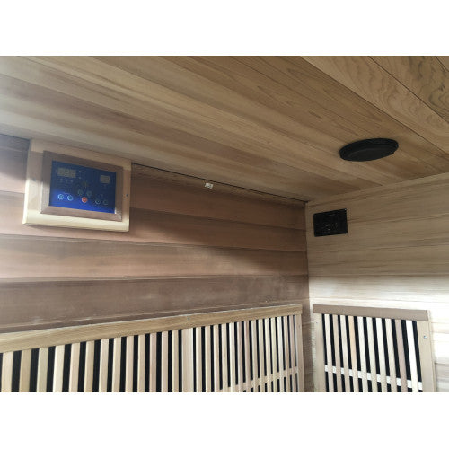 Sunray saunas - Roslyn 4 Person Cedar Sauna w/Carbon Heaters/Side Bench Seating