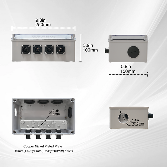 Ruixu 800A Busbar Pair for Lithi2-16 - Orange + Black (RX9MP)