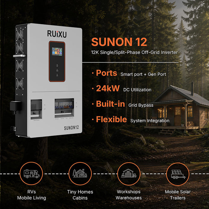 Ruixu 12kW Single/Split-Phase Off-Grid Inverter UL1741 (SUNON12)
