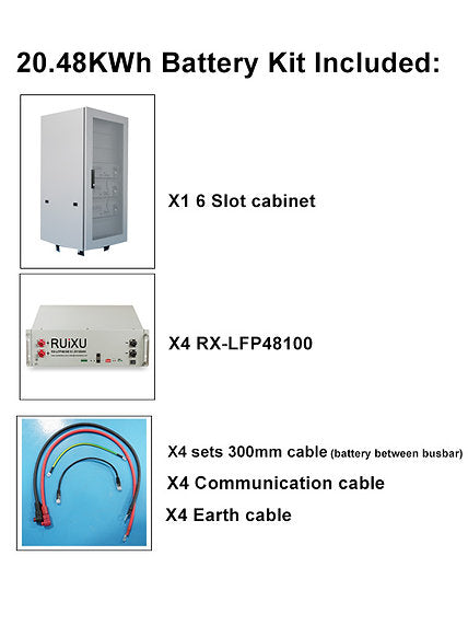 Ruixu Lithium Batteries Kits - 15kWH, 20kWH, 25kWH, 30kWH w/ Heating Options