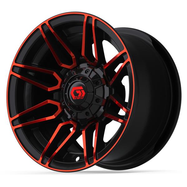 GTW 12" Stealth Gloss Black with Red Face Wheel