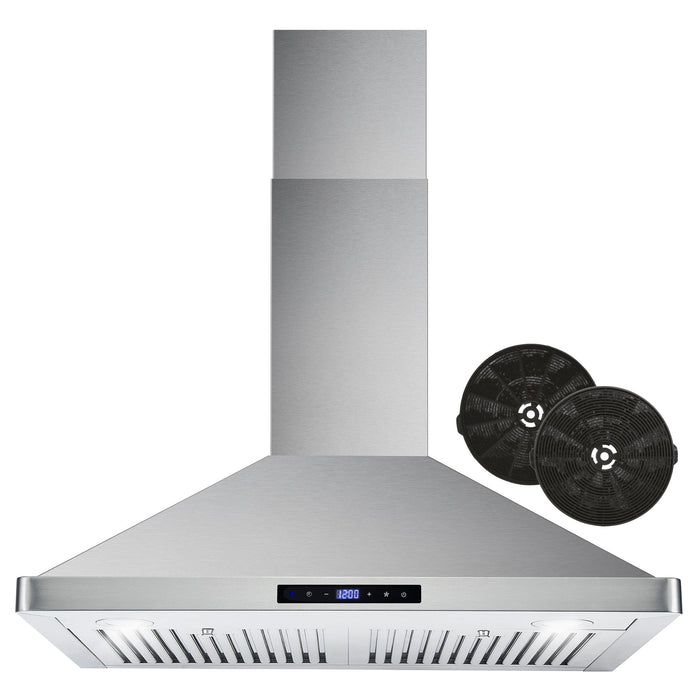 Cosmo 30" 380 CFM Convertible Wall Mount Range Hood with Digital Touch Controls and Carbon Filter Kit (COS-63175S-DL)