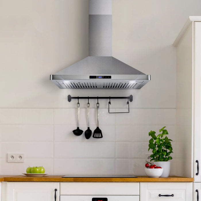 Cosmo 30" 380 CFM Convertible Wall Mount Range Hood with Digital Touch Controls (COS-63175S)