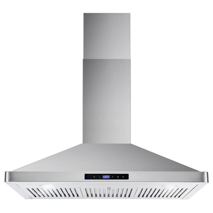 Cosmo 36" 380 CFM Convertible Wall Mount Range Hood with Push Button Controls and Carbon Filter Kit (COS-63190S-DL)