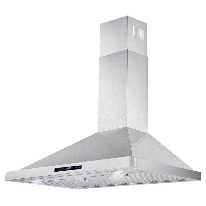 Cosmo 36" 380 CFM Convertible Wall Mount Range Hood with Push Button Controls and Carbon Filter Kit (COS-63190S-DL)