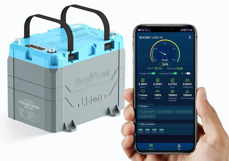 Epoch Batteries 12V 100Ah LiFePO4 Lithium Battery - Bluetooth, Heating, Waterproof (Recertified)