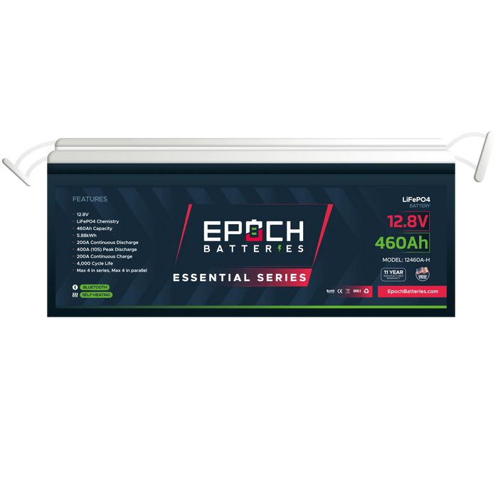 Epoch Batteries 12V 460Ah | Heated & Bluetooth | LiFePO4 Battery - Epoch Essentials |