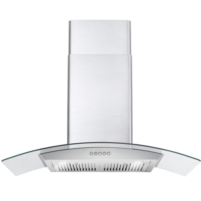 Cosmo 36" 380 CFM Convertible Wall Mount Range Hood with Glass Canopy and Push Button Controls (COS-668A900)