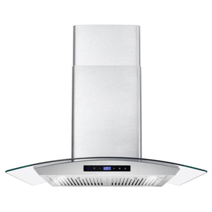 Cosmo 30" 380 CFM Convertible Wall Mount Range Hood with Glass Canopy and Digital Touch Controls (COS-668AS750)