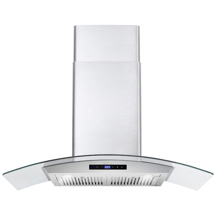 Cosmo 36" 380 CFM Convertible Wall Mount Range Hood with Glass Canopy and Digital Touch Controls (COS-668AS900)