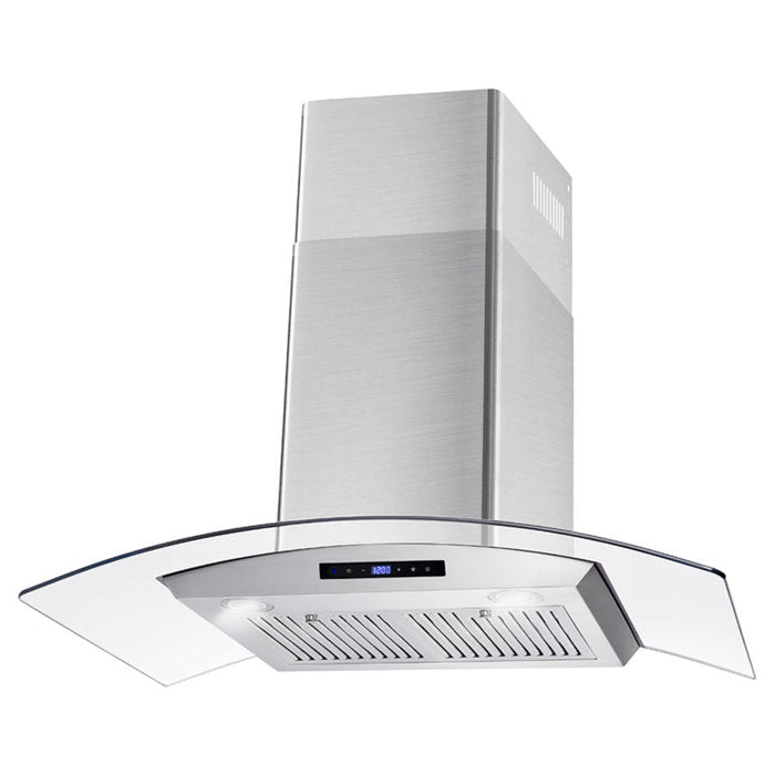 Cosmo 36" 380 CFM Convertible Wall Mount Range Hood with Glass Canopy and Digital Touch Controls (COS-668AS900)