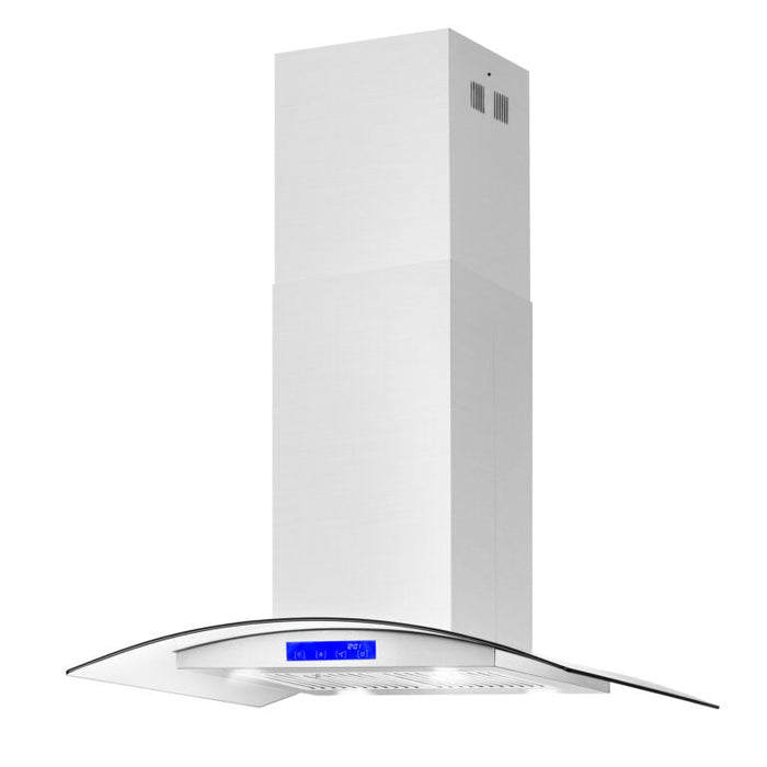 Cosmo 36" 380 CFM Convertible Island Range Hood with Glass Canopy and Digital Touch Controls (COS-668ICS900)