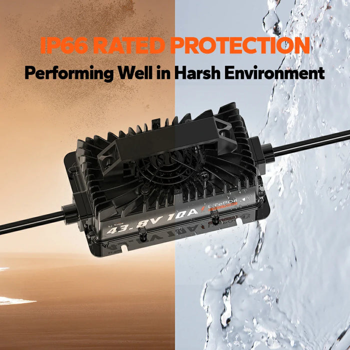 LiTime 36V (43.8V) 10A Lithium Golf Cart Waterproof Battery Charger