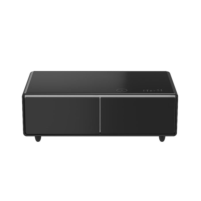 Forno Evoluto 51" Smart Coffee Table – Dual Fridge Drawers, Bluetooth 5.0 Audio, Wireless Charging & RGB Ambient Light - Black, White, Wood (FCTFR7006-51BLK)