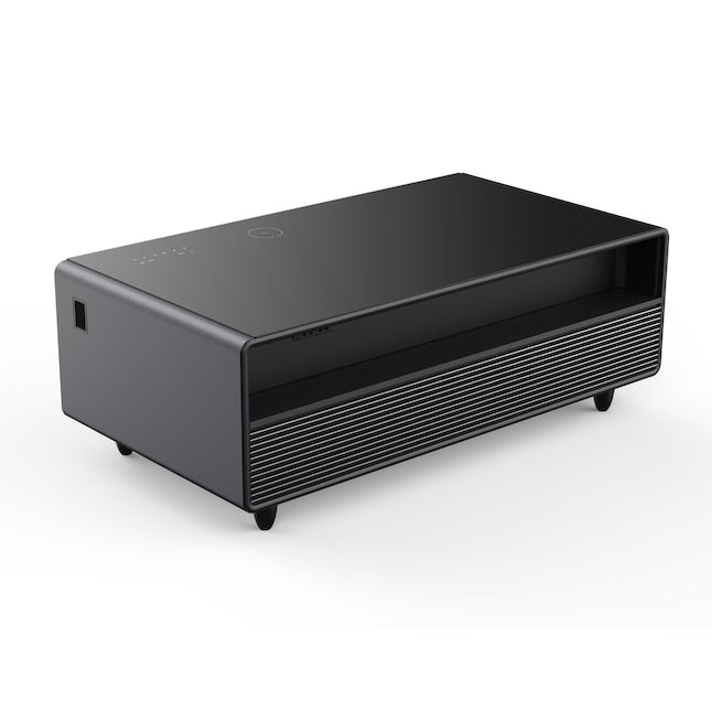 Forno Evoluto 51" Smart Coffee Table – Dual Fridge Drawers, Bluetooth 5.0 Audio, Wireless Charging & RGB Ambient Light - Black, White, Wood (FCTFR7006-51BLK)